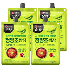 清淨園 Sunchang 擠擠傳統生菜包肉用醬 (辣味) 含青陽辣椒, 190g, 4包
