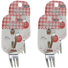 Echo 不鏽鋼兒童安全學習叉子, 日本製, 適用年齡: 4個月左右~3歲左右, 161574, 4支