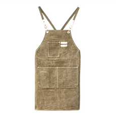 加厚帆布圍裙，耐洗面料，多款顏色可選, 墨綠色, 1件