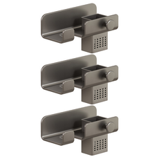 太空鋁免打孔系列 吹風機置物架 24x10x12cm 太空鋁+碳鋼+ABS材質 多用途掛勾, 槍灰色, 3個