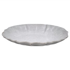 美濃燒 LOTUS 花邊橢圓中皿, 灰白色, 1個