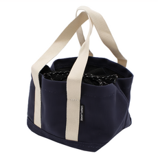 UNIFLAME 羽釜煮飯鍋5合收納袋 重量約180g 材質: 10號帆布, 深藍色 + 黑色 + 米色, 1個