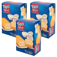 Tipo 瑞士捲 牛奶口味, 選用優質小麥及精選雞蛋，牛奶香味四溢，鬆軟不黏牙，老少皆宜, 180g, 3盒