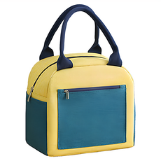 E.City 手提輕巧拼色方糖款保溫便當包 主體20 x 33 x 14cm 提把高15cm, 20 x 33 x 14cm, 黃色, 1個