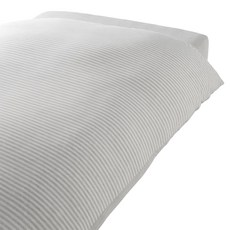 MUJI 無印良品 棉天竺被套 Q, 混淺灰條紋