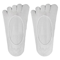 NICOFUN 愛定做 桑蠶絲隱形止滑瑜伽五趾襪 女襪, 22~24.5cm, 雲灰