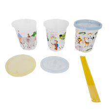 Skater 可疊放吸管杯 杯子9 x 10.6cm + 吸管6mm, 好奇的喬治去動物園, 320ml, 3個