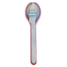 MEPAL 隨行餐具-乾燥玫瑰 餐具不鏽鋼(SS) 外盒聚丙烯(PP) 尺寸19.5*5.1*2.3cm, 餐匙 + 餐叉 + 餐刀 + 外盒, 1組