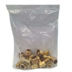 尼龍管直接頭 Set 10, 1/4" x 3/8" (管 x 牙), 銅材質, 1/4 x 3/8吋, 1包