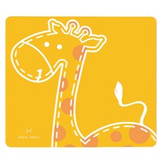 MARCUS&MARCUS 動物樂園矽膠餐墊 Lola, 尺寸 40 x 35 公分，不含塑化劑 不含雙酚A 不含PVC, 長頸鹿, 1個