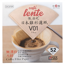 cafe lente 慢拾光 日本錐形濾紙 V01 咖啡濾紙 (52張/包) - 手沖咖啡必備, 1包