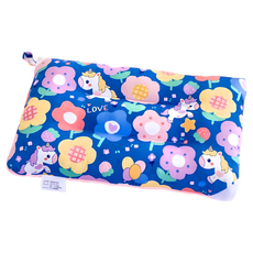 愛北鼻 獨家加厚水洗枕 藍花朵獨角獸, 柔軟舒適透氣，寶寶安心睡眠, 43 x 28cm, 1件