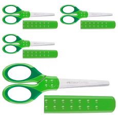 FABER-CASTELL 輝柏 好點子安全剪刀, 綠色, 4支