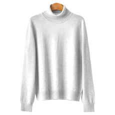 CARET 女款美麗諾羊毛高領毛衣 - 優質羊毛,柔軟舒適, S, 淺灰色