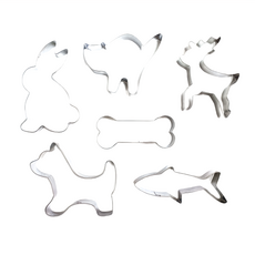 不鏽鋼動物造型餅乾模 Set, 6個入, 8708S, 2組