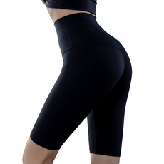 Modern Zoe 摩登佐伊 高腰5分褲，托住臀部，腹部加壓，腿部修飾，輕塑身, XL, 馬卡龍黑