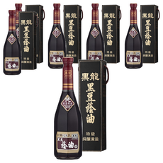 黑龍 特級黑豆蔭油 純釀清油, 100%黑豆釀造, 不含防腐劑、味精、糖精、人工色素, 600ml, 6瓶