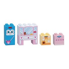 ANPANMAN 麵包超人 入門積木組 藍精靈 時髦梳妝台, 專為剛接觸積木的幼兒所設計, Multicolor, 1組