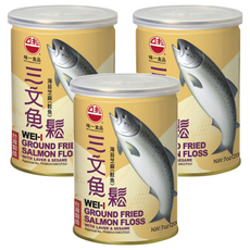 味一食品 海苔芝麻三文魚鬆, 200g, 成分單純，傳統滋味無負擔, 3罐