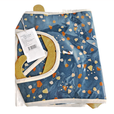 FABELAB 背扣式圍兜 100%有機棉 壓克力防水加工, 鵝卵石藍, 1件, 1件