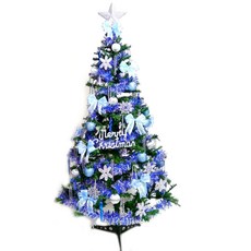 耶誕幸福一般型裝飾聖誕樹+藍銀色系配件 100燈LED燈*1, 綠色