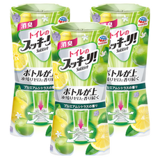 EARTH 地球製藥 廁所芳香除臭劑 檸檬香, 強力消臭, 倒立滴液設計, 約可使用1.5~3個月, 400ml, 3瓶