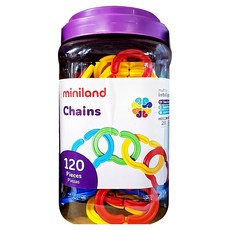 miniland 幼兒扣扣環, Multicolor, 120入