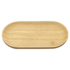 菊川本味 橡膠木盤, 長條橢圓, 外徑 24x13x高1.6cm, 19cm, 1個