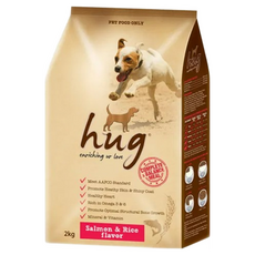 hug 哈格 鮭魚+米風味 狗乾糧, 2kg, 1袋