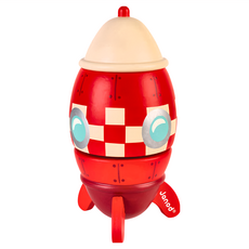 Janod 童趣生活 旋轉音樂鈴 山毛櫸、金屬機芯 適用年齡：3歲以上, 1個, 火箭 紅色