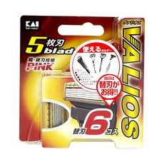 KAI 貝印 5刀刃替換刀片 BS-6VAL, 6入, 1盒