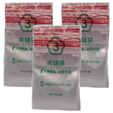 OJ 歐健膠品 PE夾鏈袋 透明紅線款, 10 x 7cm, 500個, 3袋