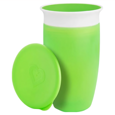 munchkin 滿趣健 360度防漏杯 附蓋 296ml, 綠色, 1個