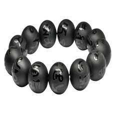 馥瑰馨盛 避邪六字真言黑瑪瑙手鍊