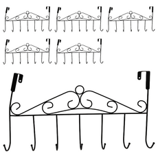 TRENY 經典門後掛勾 雙掛勾, 黑色, 6個