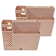 JOSIC 莫蘭迪色壁掛餐具架, 21.5*8*17 粉色, 2個