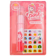 Pink Princess bling bling 潤唇指甲貼 含乳木果油和椰子油成分 高保濕 低刺激 夢幻少女色系, 橘紅色 潤唇膏 + 戒指 + 指甲貼, 1組
