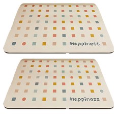 矽藻泥吸水桌墊 瀝水墊 2入組, 40 x 30cm, 8.繽紛幾何, 1組