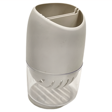 Quasi 簡單生活 珪藻土餐具筒, 雙格收納 分隔疊放 中西式餐具適用, 淺灰色, 1個