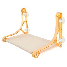 Golden Cat 黃金貓 吸盤式透氣歐風兩用貓窗台 - 平躺型，可拆洗, 米色, 1個, 55 x 32.5 x 33.3cm