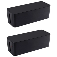電源線收納盒 大 桌面電線整理神器 簡約時尚 持久耐用, 06黑色, 2個