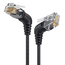 魔宙 Cat.8 40Gbps極速 可旋轉彎頭電競網路線, 黑色, 1.5m, 1條