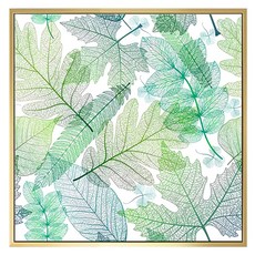 Boluo 菠蘿選畫所 綠楓葉交響曲 BFWP4421G 40 x 40cm 框畫 - 北歐風居家裝飾藝術, 金色