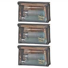 網紗收納包, 三角化妝包, 黑色, 23.5 x 7 x 15cm