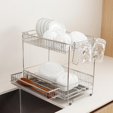 Stenfactory 雙層餐具瀝水架, 2層, 1個, 不鏽鋼