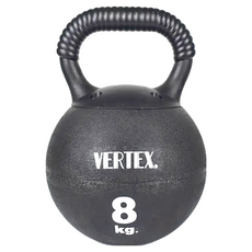 VERTEX Kettlebell 橡膠安全迷你壺鈴2.0 橡膠包覆不生鏽, 黑色, 8kg, 1個