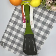 chef'n 帶孔尼龍平鏟 耐熱矽橡膠手把, 綠柄 + 黑色, 1個