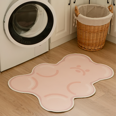 沐慕家居 小熊軟糖地墊, 嫩粉色小熊