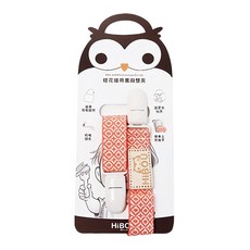 HiBOU 喜福 緹花織帶雙頭萬用夾 日本專利扣, 0歲以上, 石榴紅, 1個