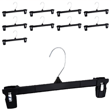 AHOYE 無痕褲夾/衣架/褲子收納/褲架 30cm,10個,單一顏色, 黑色